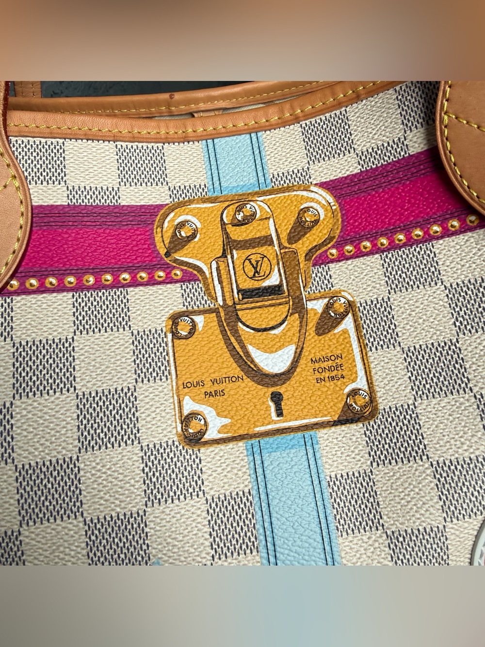 Louis Vuitton Damier Azur Summer Trunks Hawaii Neverfull MM - Picture 5 of 16